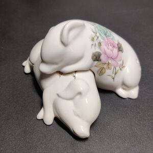 Vintage Floral Ceramic Pig Salt and Pepper Shakers Cottagecore